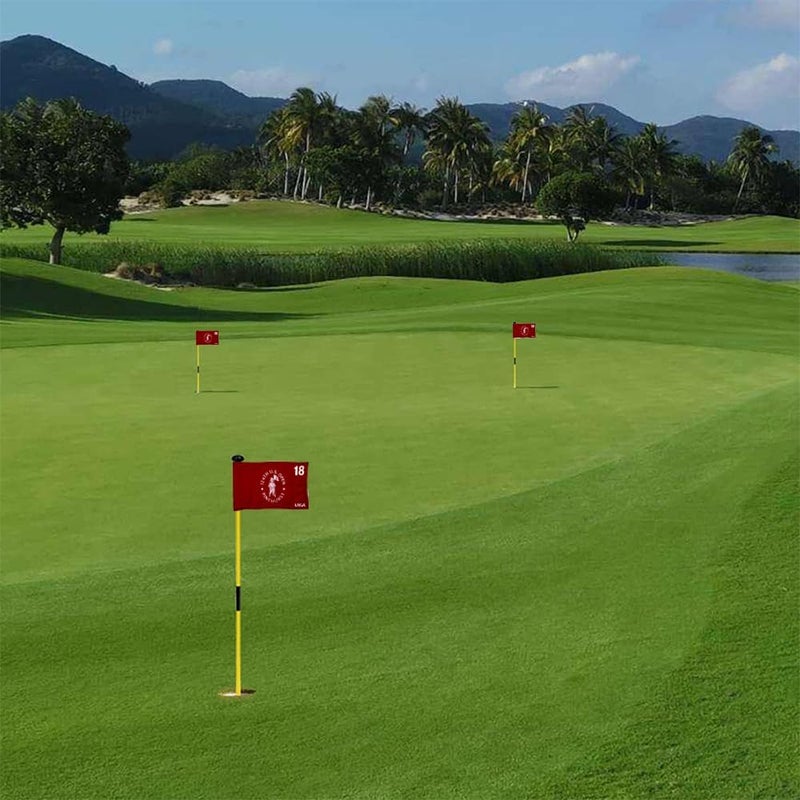 2BUT 2024 US Open Pinehurst Golf Pin Flag Practic Putting Green Golf Flag For Backyard Garden Double-Sewn 600D Nylon Miniature Pin Flag Regulation Tube Flag(Red 8"x6") - Image 5